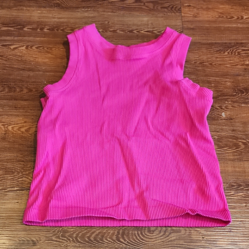 Moa Moa Pink Ribbed Tank Top